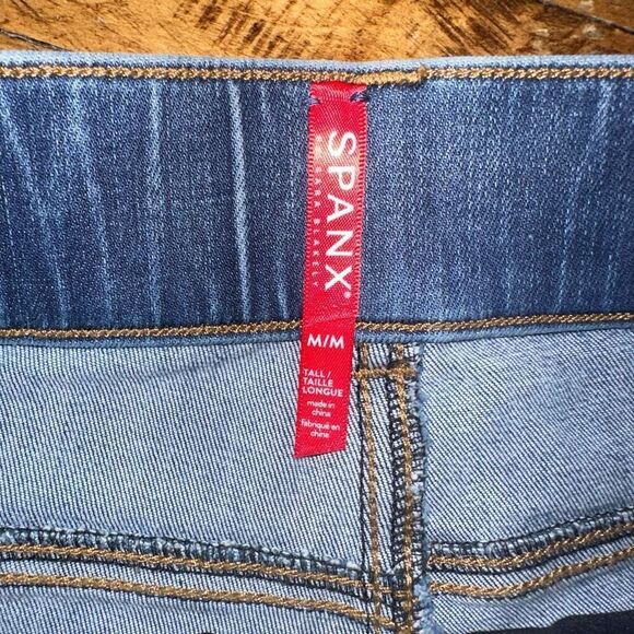 Spanx light wash M faux pull on shapewear leggings - Picture 2 of 3